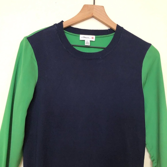 3.1 Phillip Lim For Target Green Blue Long Sleeves Shirt Top S/P - Picture 5 of 8